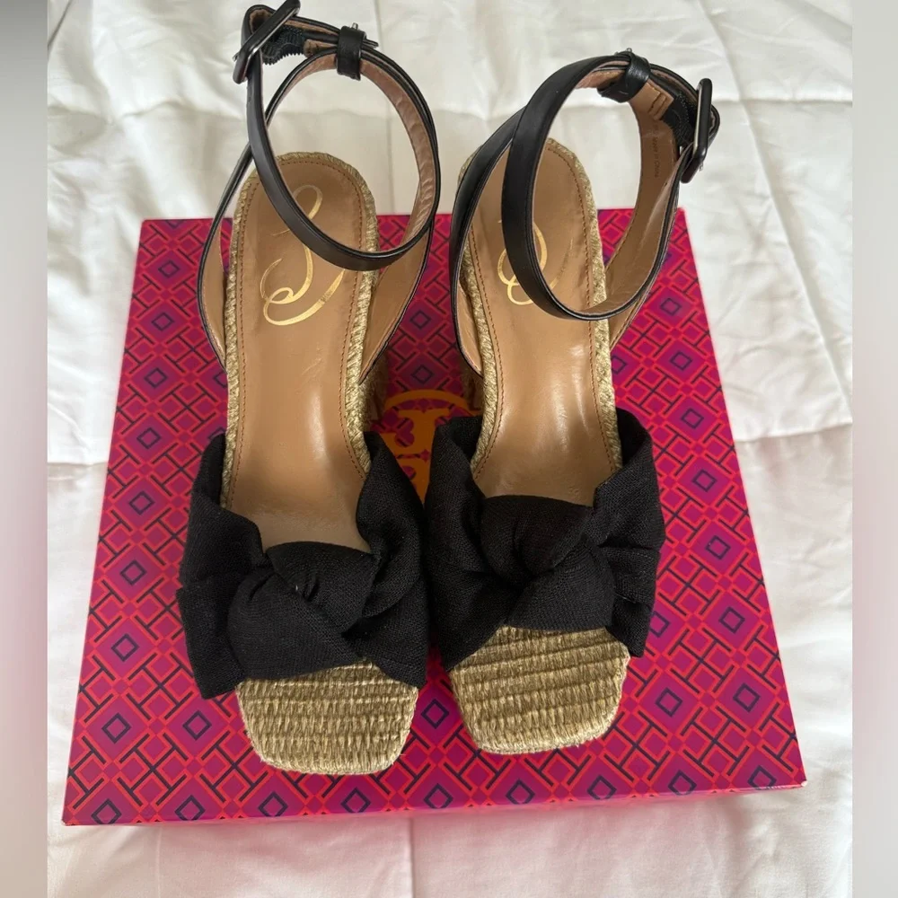 Sam Edelman Black Woven Platform Sandals